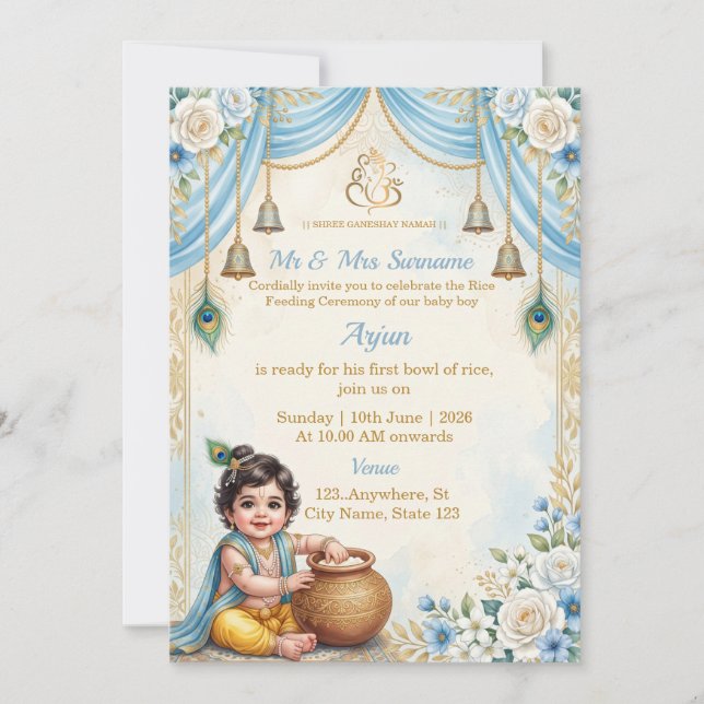 Invitation pour la cérémonie de la première alimen (Devant)