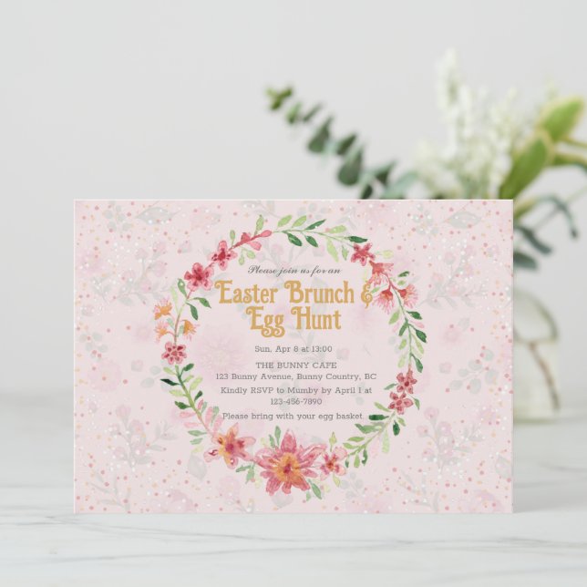 Invitation pour la chasse aux œufs du brunch de Pâ (Debout devant)