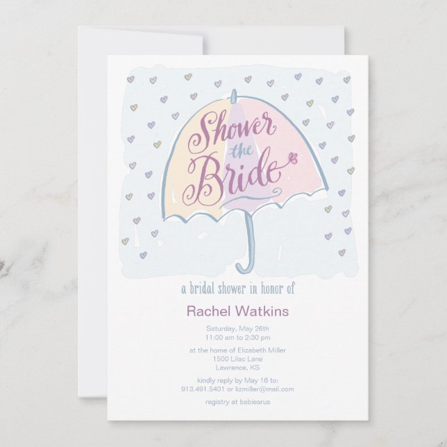 Invitation pour la douche de la mariée (Devant)