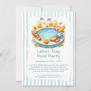 Invitation pour la fête au bord de la piscine de l