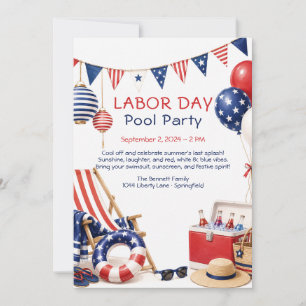 Invitation pour la fête au bord de la piscine de l