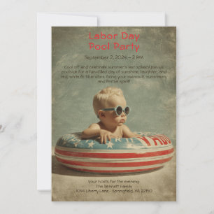 Invitation pour la fête au bord de la piscine de l