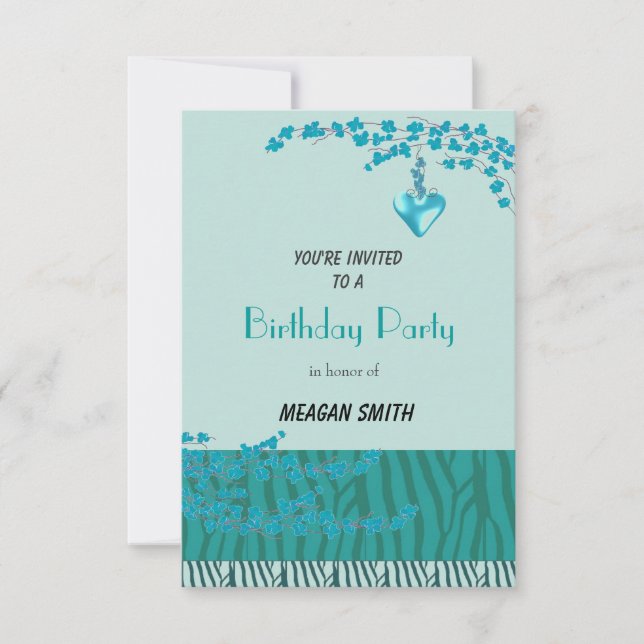 Invitation pour la fête d'anniversaire aux fleurs  (Devant)