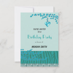 Invitation pour la fête d'anniversaire aux fleurs