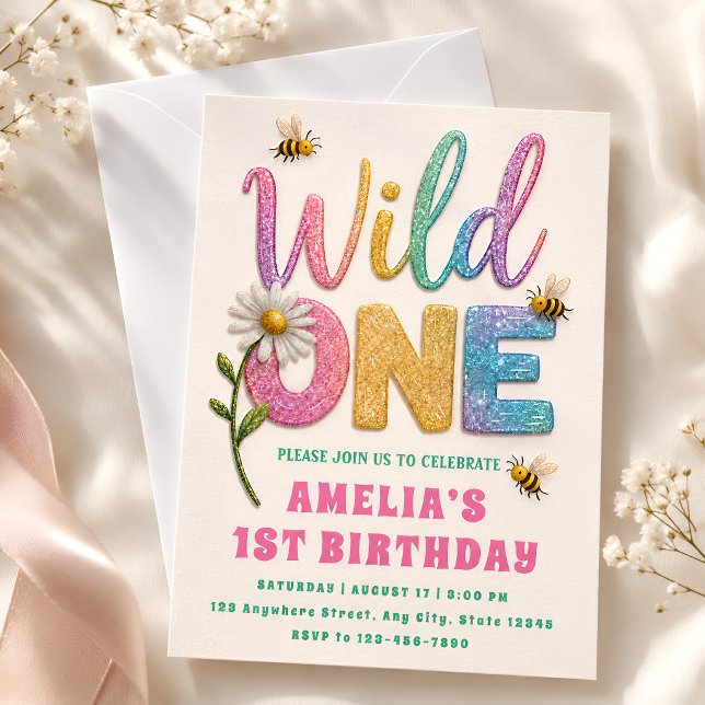 Invitation pour la fête d'anniversaire de 1 an de  (Créateur téléchargé)