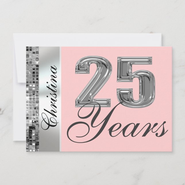 Invitation pour la fête d'anniversaire de 25 ans & (Devant)