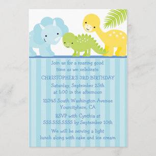 Invitation pour la fête d'anniversaire de dinosaur