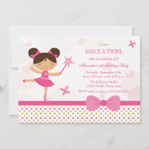 invitation pour la fête d'anniversaire de la fille