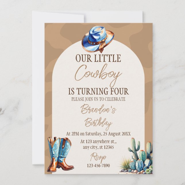 Invitation pour la fête d'anniversaire de Little C (Devant)