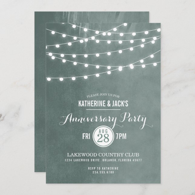 Invitation pour la fête d'anniversaire de lumières (Devant / Derrière)