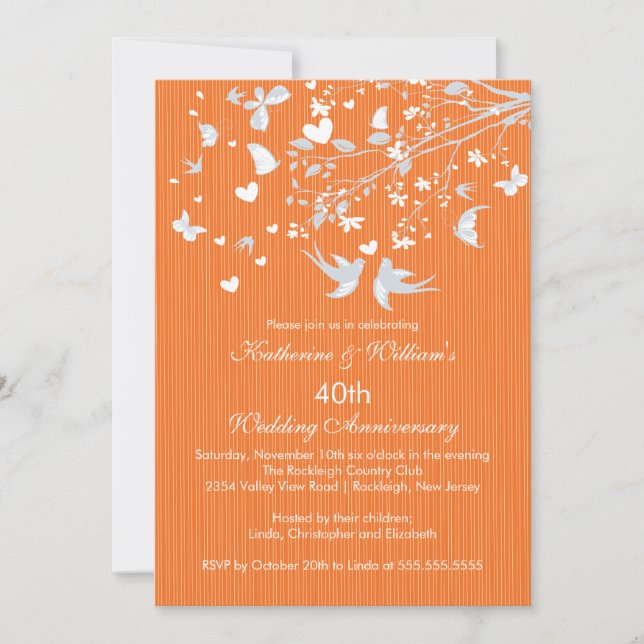 Invitation pour la fête d'anniversaire de mariage  (Devant)