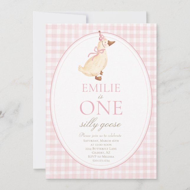 Invitation pour la fête d'anniversaire de ONE Sill (Devant)