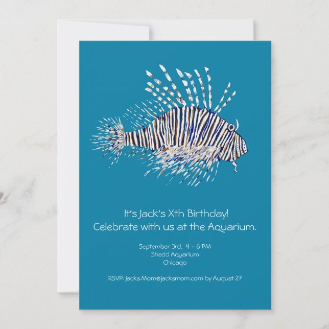 Invitation pour la fête d'anniversaire de poisson  (Devant)