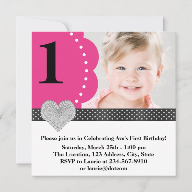 Invitation pour la fête d'anniversaire des 1 an de (Devant)