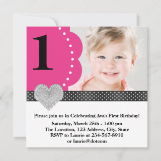Invitation pour la fête d'anniversaire des 1 an de