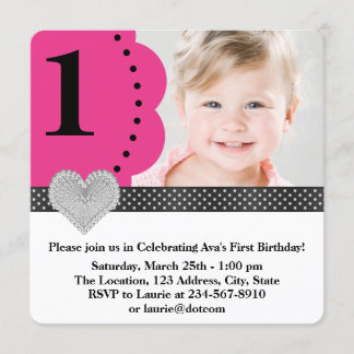 Invitation pour la fête d'anniversaire des 1 an de