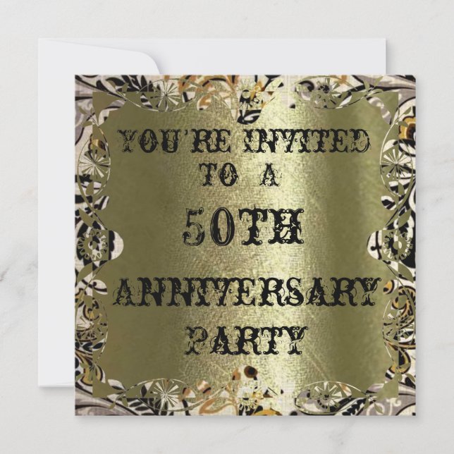 Invitation pour la fête d'anniversaire des 50 ans  (Devant)