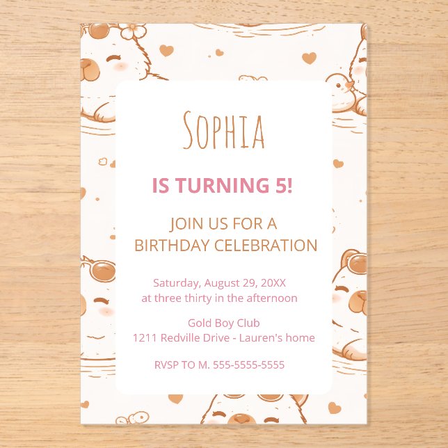 Invitation pour la fête d'anniversaire des adorabl (Recto)