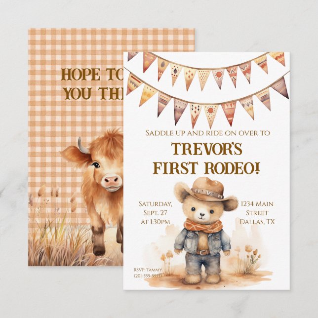 Invitation pour la fête d'anniversaire des enfants (Devant / Derrière)