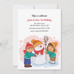 Invitation pour la fête d'anniversaire des jumeaux