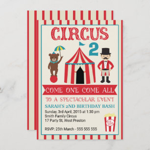 Invitation pour la fête d'anniversaire du Cirque p
