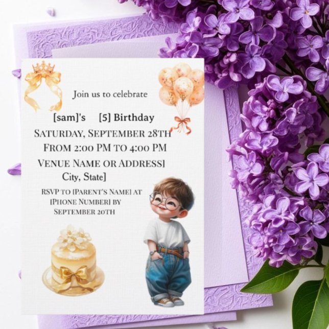 Invitation pour la fête d'anniversaire du garçon m (Créateur téléchargé)