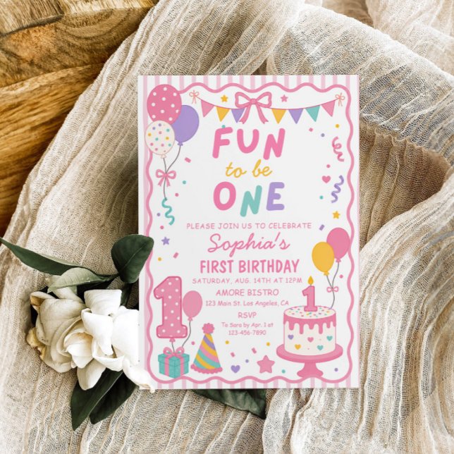 Invitation pour la fête d'anniversaire Rose Fun to (Créateur téléchargé)