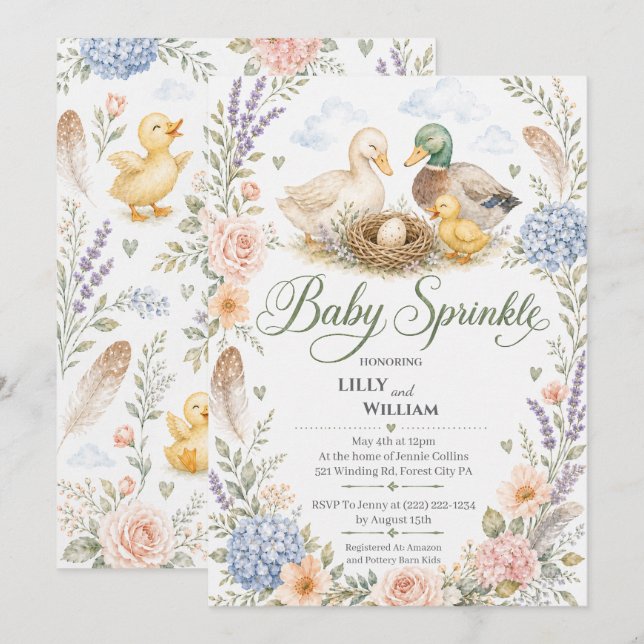 Invitation pour la fête de bébé de la famille Cana (Devant / Derrière)