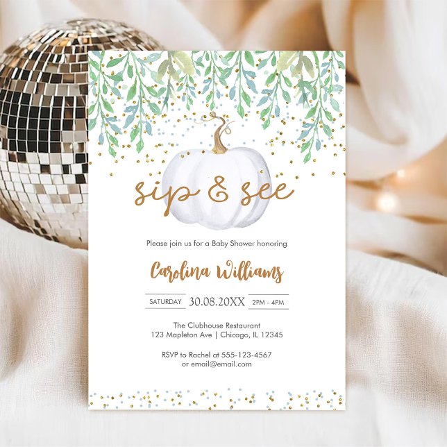 Invitation pour la fête de bébé petite citrouille  (Créateur téléchargé)