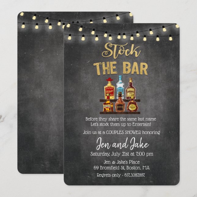 Invitation pour la fête de couples et mixte Stock  (Devant / Derrière)