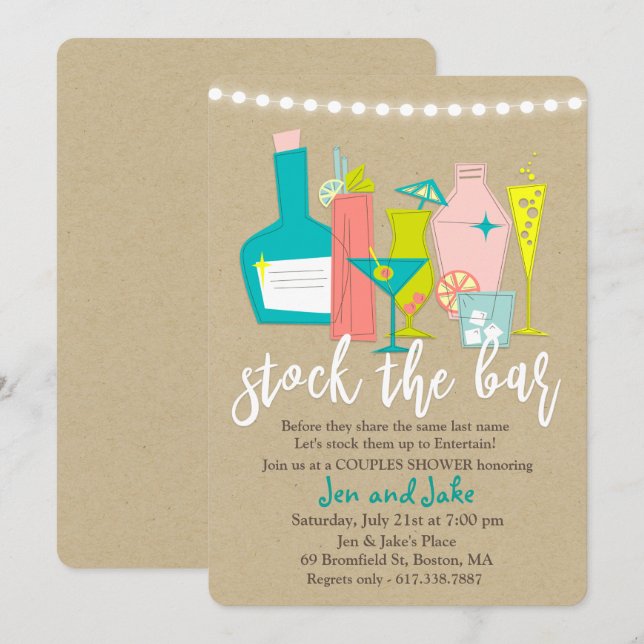 Invitation pour la fête de couples et mixte Stocke (Devant / Derrière)