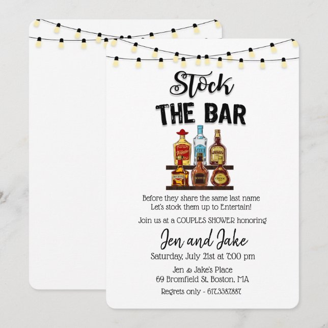 Invitation pour la fête de couples et mixte Stocke (Devant / Derrière)