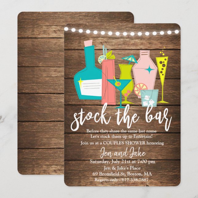 Invitation pour la fête de couples et mixte Stocke (Devant / Derrière)