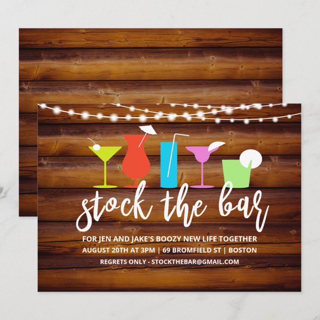 Invitation pour la fête de couples et mixte Stocke (Devant / Derrière)