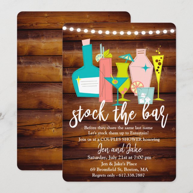 Invitation pour la fête de couples et mixte Stocke (Devant / Derrière)