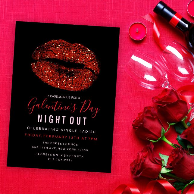 Invitation pour la fête de Galentine's Day avec lè (Créateur téléchargé)