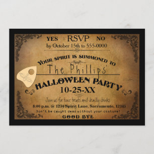 Invitation pour la fête de la planche Ouija Hallow
