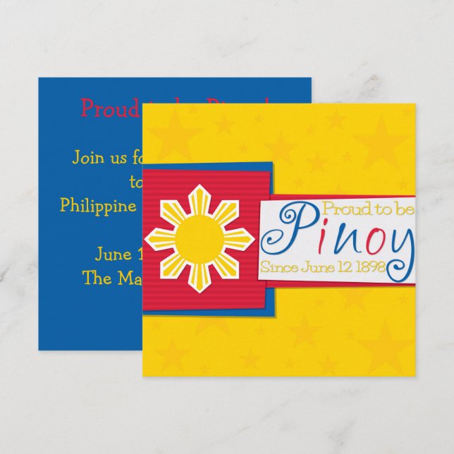 Invitation pour la fête de l'indépendance philippi (Devant / Derrière)
