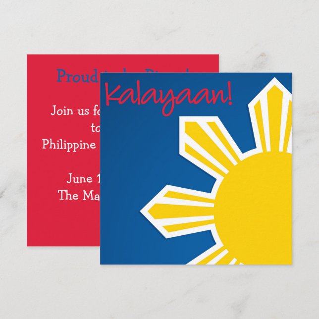 Invitation pour la fête de l'indépendance philippi (Devant / Derrière)