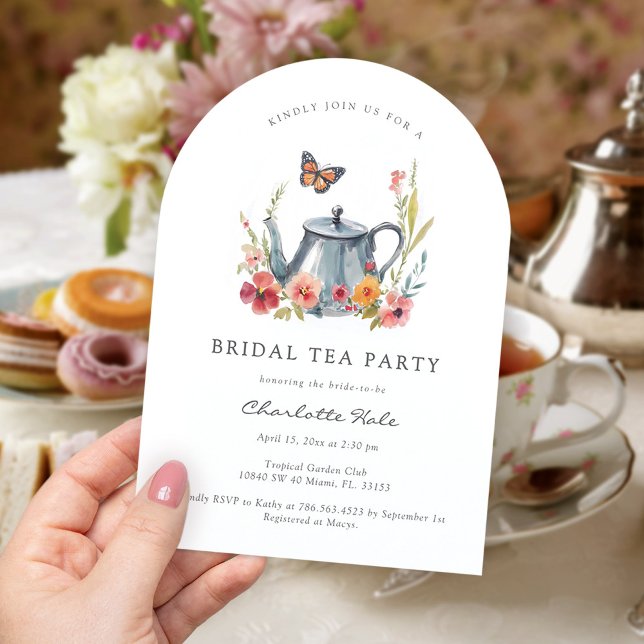 Invitation pour la fête de mariage Tea Flowers (Créateur téléchargé)