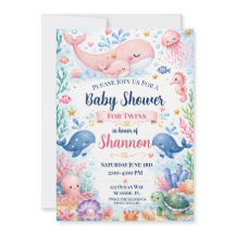 Invitation pour la fête de naissance de jumeaux |