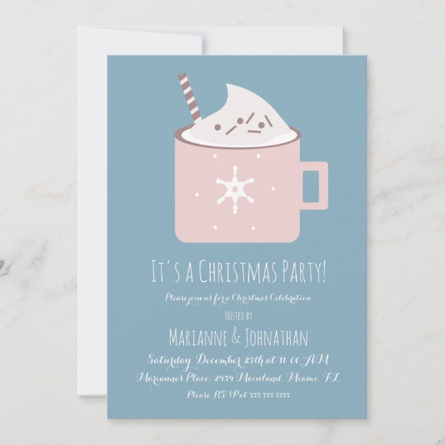 Invitation pour la fête de Noël au chocolat chaud  (Devant)