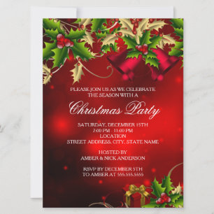 Invitation pour la fête de Noël aux feuilles de ho