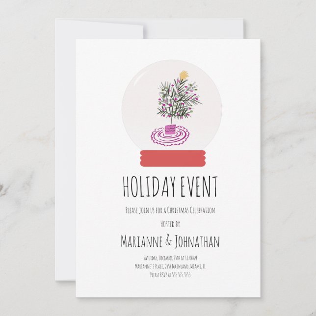 Invitation pour la fête de Noël avec arbre griboui (Devant)