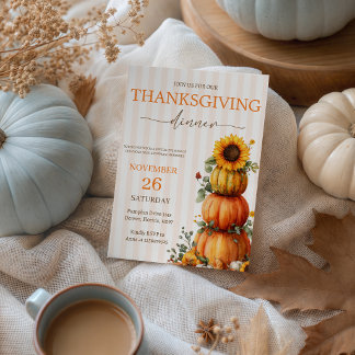 Invitation pour la fête de Thanksgiving avec tourn