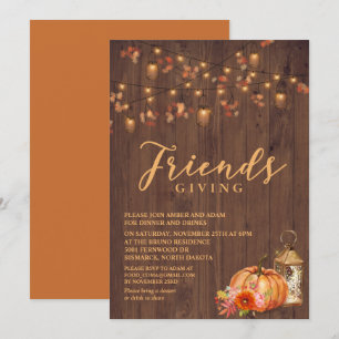 Invitation pour la fête de Thanksgiving entre amis