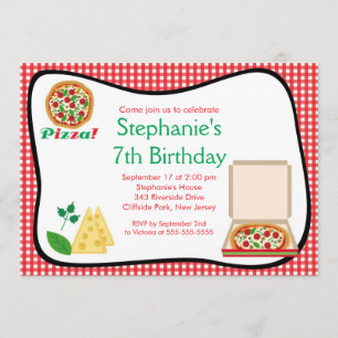 Invitation pour la fête des enfants Pizza