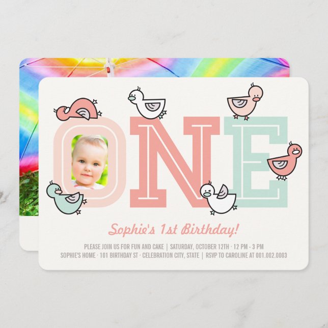 Invitation pour la fête du 1er anniversaire de la  (Devant / Derrière)