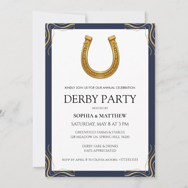Invitation pour la fête du Derby équestre Moderne  (Devant)