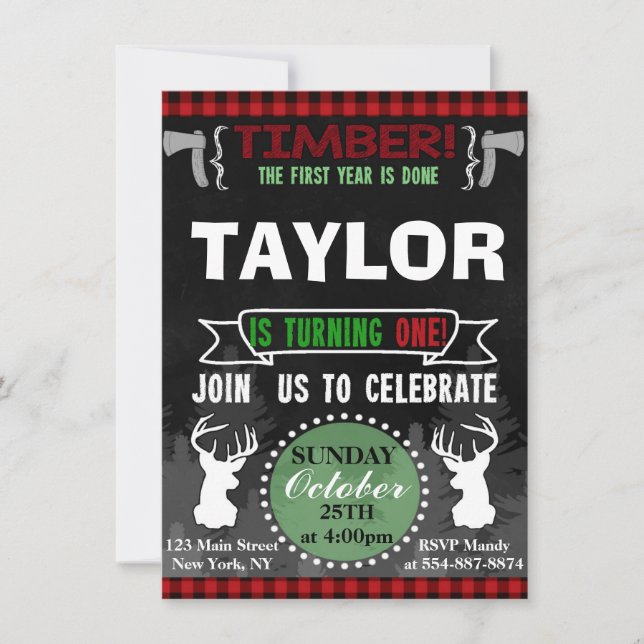 Invitation pour la fête du premier anniversaire de (Devant)